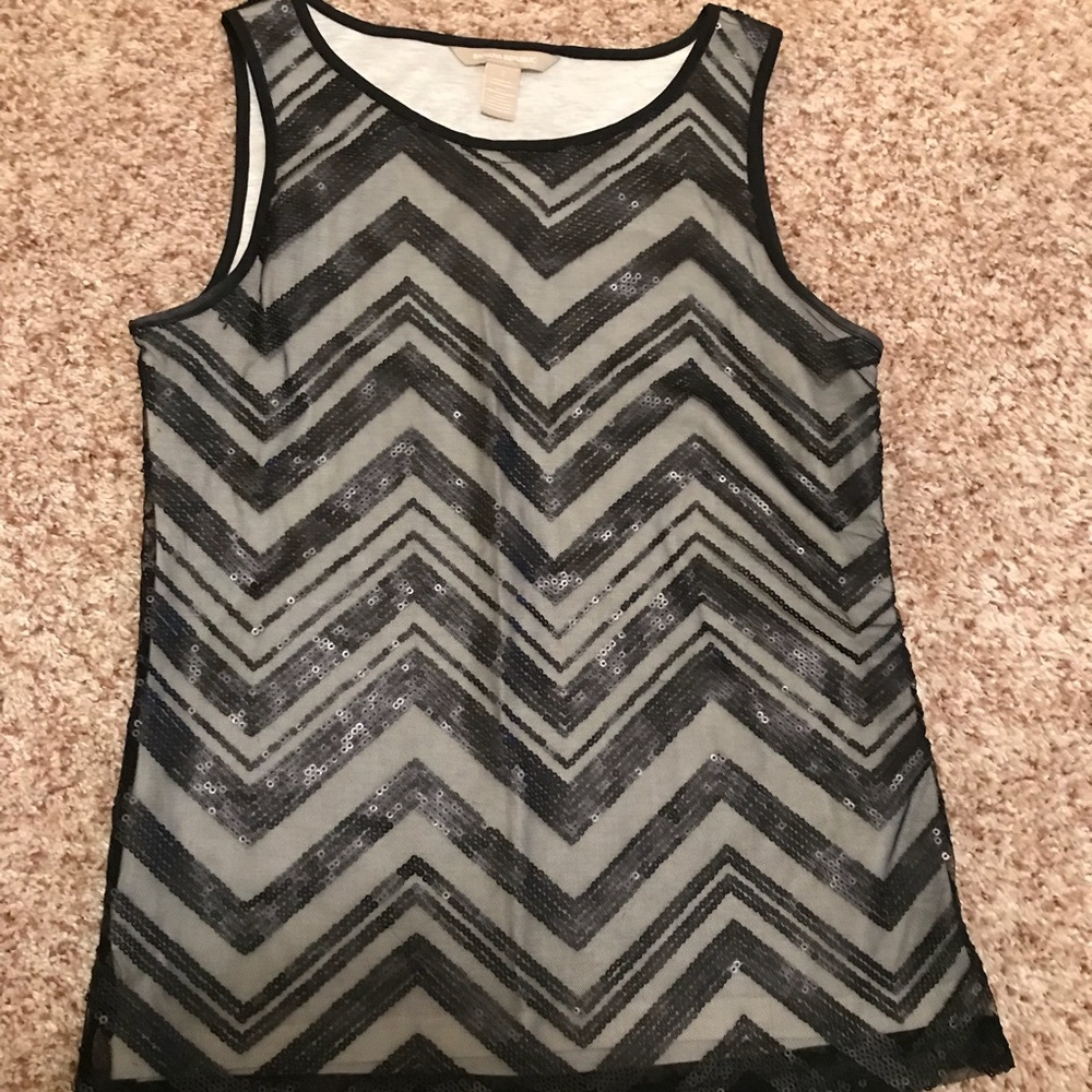 Banana republic chevron tank, sequin size 2